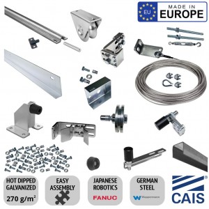 8m Complete Telescopic Sliding Gate Installation Kit for Two-Part Driveway Sliding Gate (TWO-Part Sliding Gate Hardware Set) CAIS SHORTBACK DUE 8.0