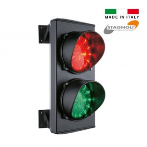 LED Double Traffic Signal Lights (Red/Green) | 24V Apollo Traffic Light Made in Italy by Stagnoli | Red and Green Dual Traffic Light for Easy Traffic Flow Control to Use in Car Parks, Commercial, Residential,  and Public Events