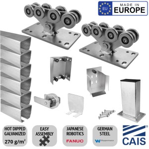 11 to 13 Meter Cantilever Sliding Gate Hardware | Commercial Cantilever 11 to 13m Gate  | Hot-Dipped Galvanised German Steel | Made in Europe by CAIS