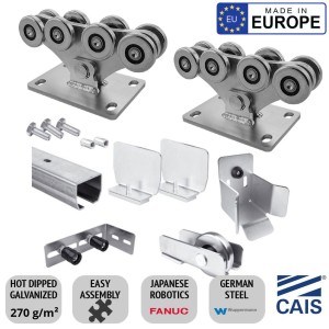 Cantilever Sliding Gate Hardware for Eight Meter Gate All-In-One Pack (CAIS) | German Steel | Made in Europe