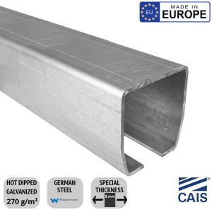 "C" Profile Guide For Cantilever Gate, 3m Length with 5mm Thickness, Hot Dipped Galvanised German Steel (CAIS STAGE MZ 3)