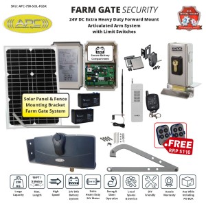High-Speed Articulated Arm Farm Security Gate Solar Powered System with Electric Gate Lock, Retro Reflective Safety Sensor and Automatic Gate Remote Controls