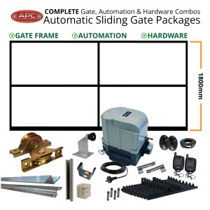 5m Complete Automatic Driveway Sliding Gate Combo With 5m Gate Frame (1.8m Height), Sliding Gate Hardware and Remote Control Gate Automation Heavy-Duty 800kg Sliding Gate Opener System