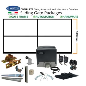 5m Complete Automatic Driveway Sliding Gate Combo With 5m Gate Frame (1.8m Height), Sliding Gate Hardware and Heavy-Duty 500kg Sliding Gate Opener(Made in Italy) Remote Control Gate Automation System.
