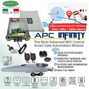 The Most Advanced Smart Gate Automation Kit with Super Duty Italian Made STARK6 and Smart Gate Opener Control Wi-Fi Module APC Infinity.
