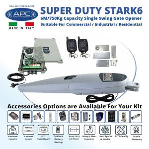 Build Your Own Super Duty STARK6 Gate Automation Kit. 6M/750Kg Capacity Single Swing Gate Opener Suitable For Commercial, Industrial, Residential Use