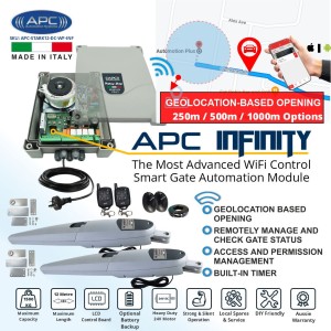 Super Duty Italian Made STARK12 Double Gate Automation Wi-Fi Kit With The Most Advanced Smart Gate Automation Control Wi-Fi Module APC Infinity.