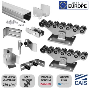 Cantilever Sliding Gate Hardware for 10 Meter Gate All-In-One Pack (CAIS E-BOX MAMBA MAX 10) | German Steel | Made in Europe