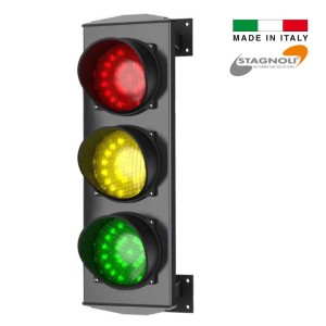 LED 3 Color Traffic Signal Lights (Red/Yellow/Green) | 24V Apollo Traffic Light Made by Stagnoli in Italy | Red, Yellow and Green Triple Traffic Light for Easy Traffic Flow Control for Parking Lots, Commercial and Residential Use