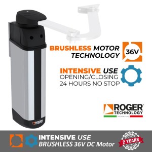 Pedestrian Gate Motor with Articulated Arm | Super Intensive Use | 100% Italian Made by Roger Technology, SLED Series SL/180/R Swing Gate Motor for Pedestrian Gate Automation System.