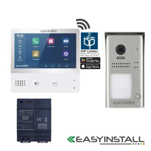 2 Wire Smart Video Intercom System, WiFi Connection, Smart Phone APP, Easy Installation, Non Polarity, 105° Video Camera