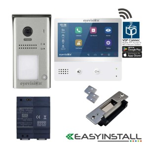 2 Wire Smart Video Intercom System, WiFi Connection, Smart Phone APP, Easy Installation, Non Polarity, 105° Video Camera