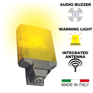 Flashing Warning Lights With Buzzer and Integrated Antenna | Universal LED warning flashing light, multi-mode, high luminous efficacy and integrated audio buzzer warning sound| Made in Italy | Rating IP54 |