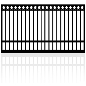 [ CLEARANCE ] 4.5m Wide 1.5m Classic Design Ring Top Sliding Gate| 4500x1500 mm Satin Black Powder Coated, Robust 80x40 - 40x40 Steel Sliding Gate | (Clearance items might have some minor scratches, Non-returnable item)