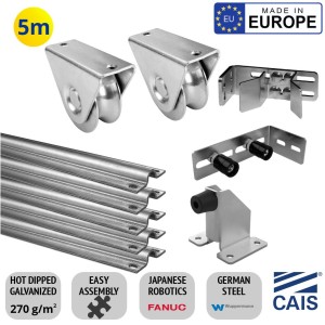 5m Sliding Gate Hardware Premium Kit With Key Components Made in Europe With German Steel