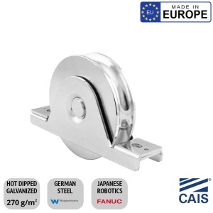 Singular 78mm Recess Mount European Made Sliding Gate Single Bearing Wheel. CAIS WSO 824 High-Quality German Steel, Rebate Gate Wheel
