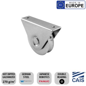 Sliding Gates Wheel Singular 98mm Flat Mount European Made. High Quality German Steel CAIS WTO Dual Bearing Gate Wheel