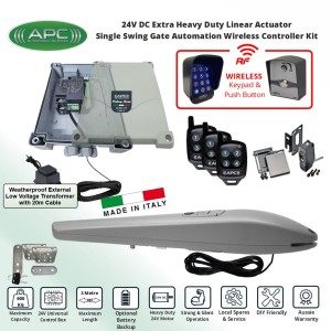 Driveway Single Swing Electric Gate Opener Wireless Controller Kit, APC Gate Automation System