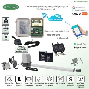 Whisper Quiet Aluminum Telescopic Linear Actuator Wi-Fi Kit Single Swing Gate Opener