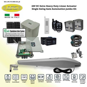 Single Swing Solar Electric Automatic Gate Kit | Solar Powered Gate Opener