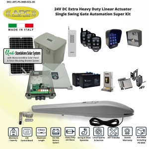 Single Swing Solar Powered Gate Opener Solar Electric Automatic Gate Kit