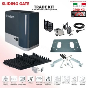 Forteco Automatic Electric Sliding Gate Kit Extra Heavy Duty FEATURE RICH Sliding Gate Opener Kit