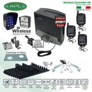 Electric Gate Automation Wireless Controller Kit, Extra Low Voltage 24V DC Sliding Gate Opener, APC Proteous 450 Sprint ULTRA Fast Extra Heavy Duty Automatic Sliding Gate with Encoder System