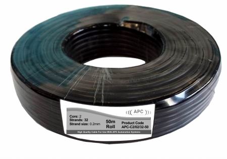 50m 2 Core 1mm Non Shielded Cable