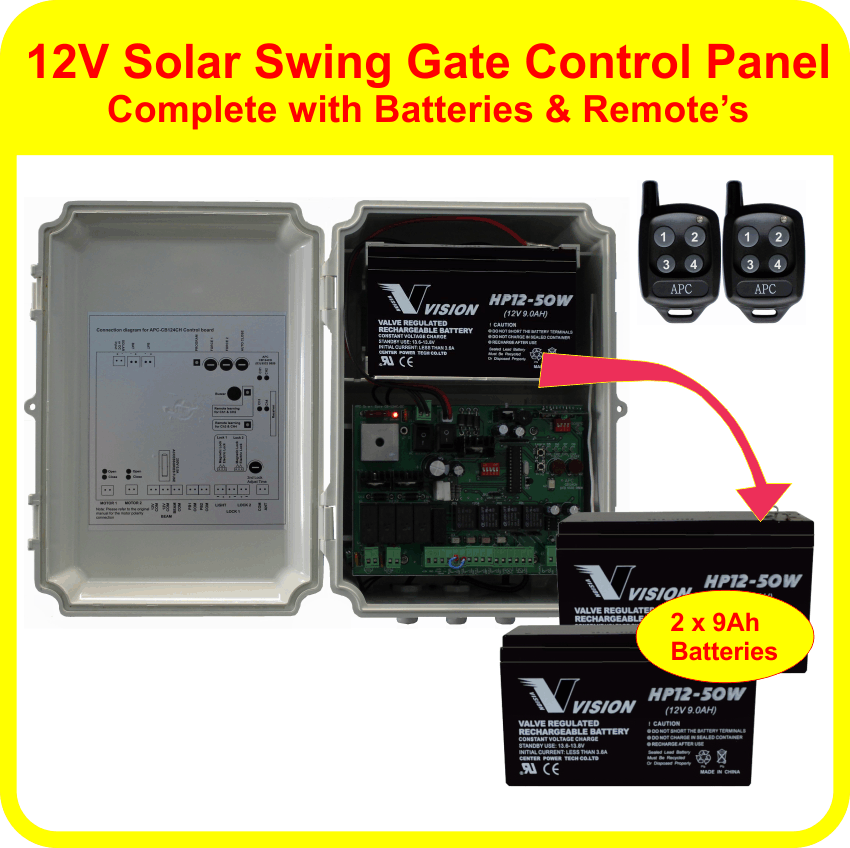 CBSW12 Solar Control Box with 2x 9aH Batteries