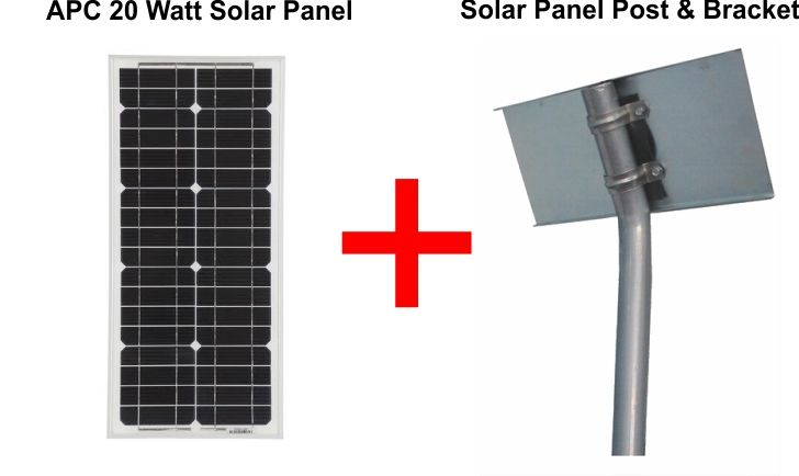 24v 20 Watts Solar Panel With Solar Panel Post & Bracket