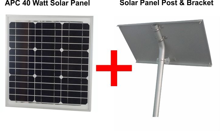 24v 40 Watts Solar Panel With Solar Panel Post & Bracket