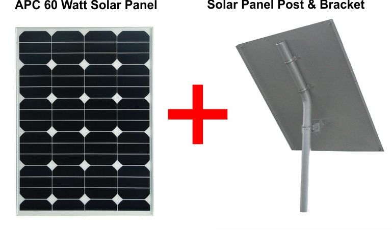 24v 60 Watts Solar Panel With Solar Panel Post & Bracket