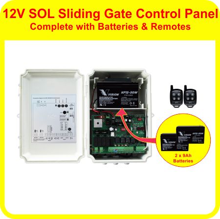 APC 12V SOLAR Sliding Gate Control Box Kit