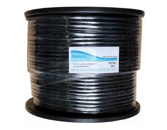 200m Cable, Twisted pair 1mm thick for use with the Eyevision 2 wire systems