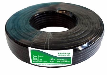 100m Roll of 6 Core Shielded Cable