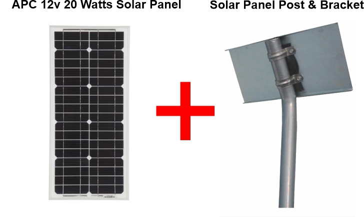 12v 20 Watts Solar Panel With Solar Panel Post & Bracket