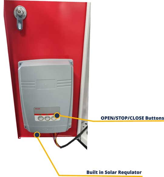 control panel for solar boom system